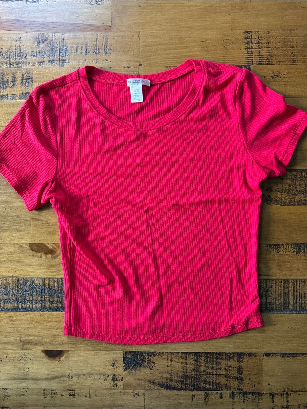 Bozzolo Ribbed Crop Top in Bright Pink